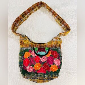 Floral Boho Embroidered Multicolor Crossbody Bag